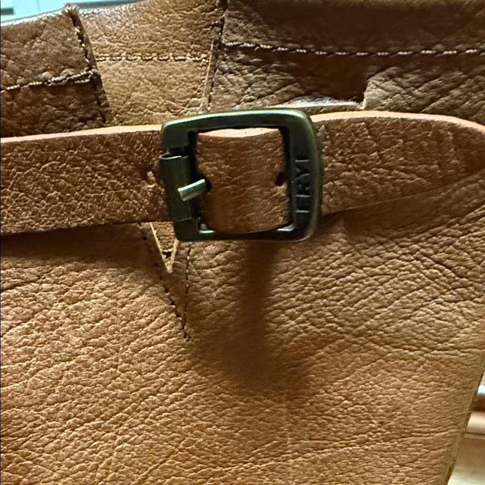 FRYE Veronica flex Short Brown Leather Moto Boots * Worn Once! - Picture 3 of 12